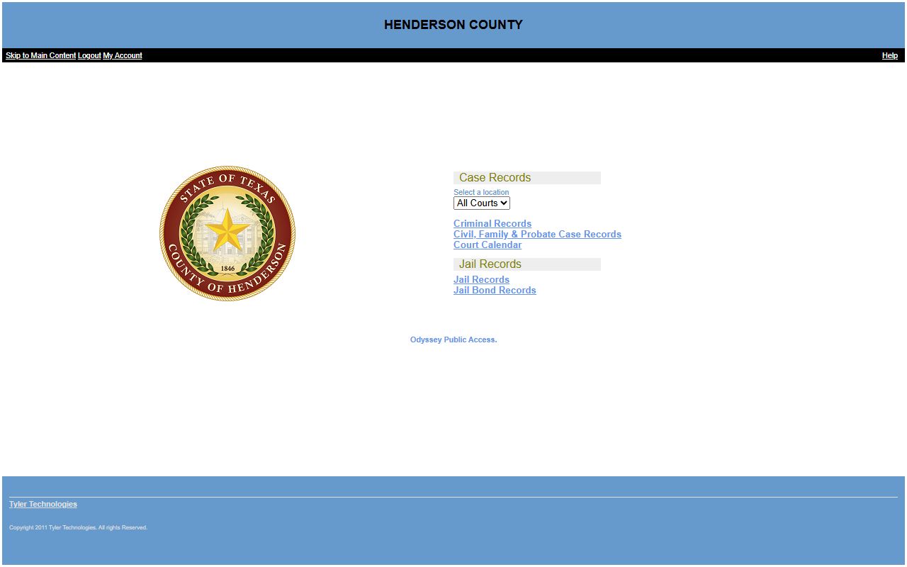 Henderson County inmate population Odyssey Public Access jail records screen
