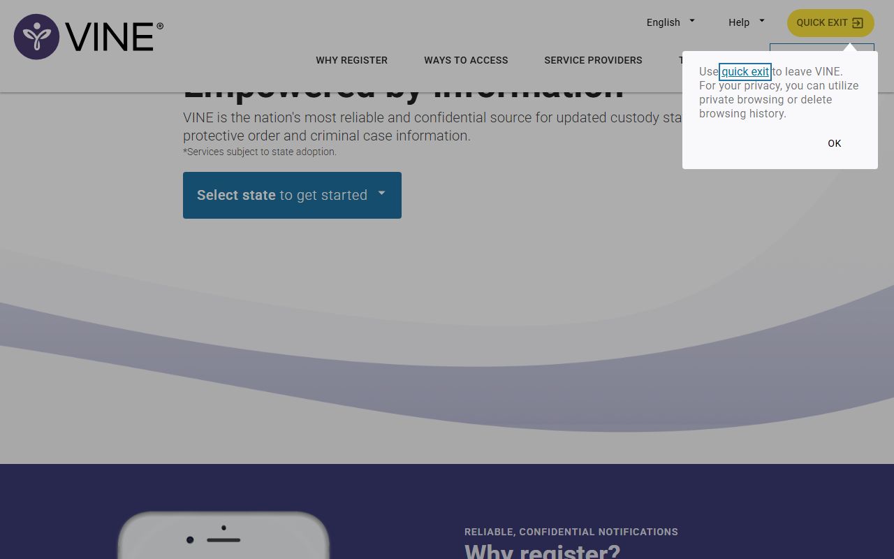 VINELink Texas custody notification path for Henderson County inmate records