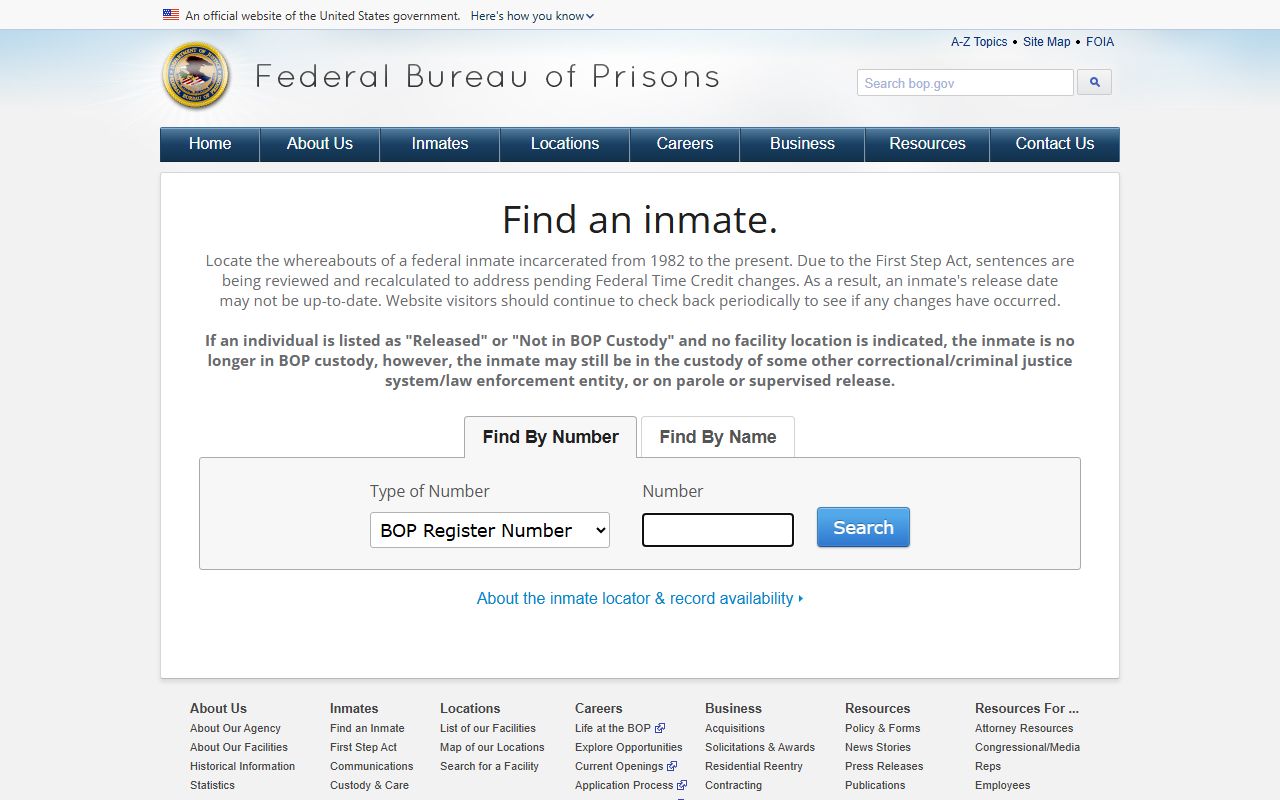 BOP inmate locator for federal custody outside Henderson County jail records